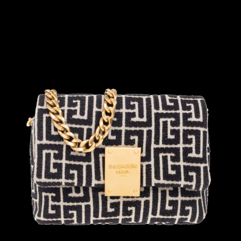 BALMAIN BEIGE ‘1945 MINI’ SHOULDER BAG